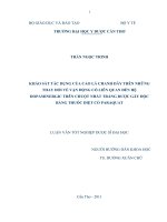 Khảo sát tác dụng của cao lá chanh dây trên những thay đổi về vận động có liên quan đến hệ dopaminergic trên chuột nhắt trắng được gây độc bằng thuốc diệt cỏ paraquat