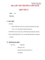 Giáo án môn đạo đức lớp 4 :Tên bài dạy : Bài :GIỮ GÌN TRƯỜNG LỚP SẠCH ĐẸP (Tiết 1) potx