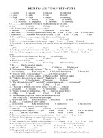 KIỂM TRA ANH VĂN 15 PHÚT – TEST 1 docx