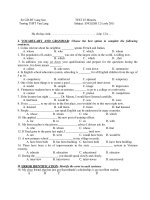 TEST 45 Minutes Subject: ENGLISH 12 (code 201) potx