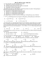 200 CÂU HỎI TN 12CB – HỌC KÌ 1 docx