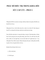 PHÁC ĐỒ ĐIỀU TRỊ TRONG KHOA HỒI SỨC CẤP CỨU – PHẦN 1 pptx