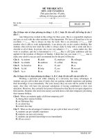 ĐỀ THI HỌC KỲ I MÔN: ANH VĂN KHỐI 12 - Mã đề: 169 docx