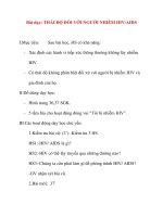 Giáo án lớp 5 môn Khoa Học: Bài dạy: THÁI ĐỘ ĐỐI VỚI NGƯỜI NHIỄM HIV/AIDS pdf