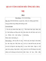 Giáo án môn đạo đức lớp 4 :Tên bài dạy : QUAN TÂM CHĂM SÓC ÔNG BÀ CHA MẸ potx