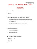 Giáo án môn tập làm văn lớp 3:Tên bài dạy :Bài :ĐÁP LỜI KHẲNG ĐỊNH – VIẾT NỘI QUY. pps