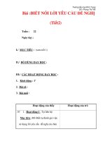Giáo án môn đạo đức lớp 4 :Tên bài dạy : Bài :BIẾT NÓI LỜI YÊU CẦU ĐỀ NGHỊ (Tiết2) docx