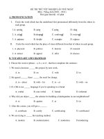 ĐỀ THI THỬ TỐT NGHIỆP LẦN THỨ NHẤT Môn : Tiếng Anh (2010 – 2011) pps