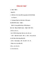 Giáo án môn Toán lớp 2:Tên bài dạy :TÌM SỐ TRỪ pps