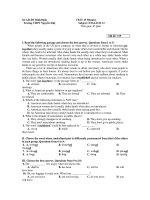 TEST 45 Minutes Subject: ENGLICH 12 - Mã đề: 315 ppsx