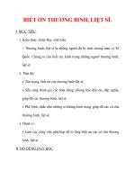 Giáo án môn đạo đức lớp 4 :Tên bài dạy : BIẾT ƠN THƯƠNG BINH, LIỆT SĨ. pot