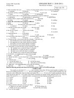 ENGLISH TEST 1 ( 2010-2011) pptx