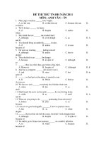 ĐỀ THI THỬ TN-ĐH NĂM 2011 MÔN: ANH VĂN – T9 ppsx