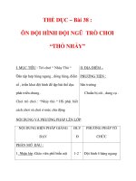 Giáo án môn thể dục lớp 3:Tên bài dạy : ÔN ĐỘI HÌNH ĐỘI NGŨ TRÒ CHƠI “THỎ NHẢY” ppsx