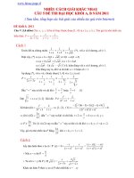 NHIỀU CÁCH GIẢI KHÁC NHAU CÂU 5 ĐỀ THI ĐẠI HỌC KHỐI A, B NĂM 2011 ppsx