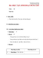 Giáo án môn đạo đức lớp 4 :Tên bài dạy : Bài :HỌC TẬP, SINH HOẠT ĐÚNG GIỜ docx