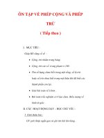 Giáo án môn Toán lớp 2:Tên bài dạy :ÔN TẬP VỀ PHÉP CỘNG VÀ PHÉP TRỪ ( Tiếp theo ) ppsx