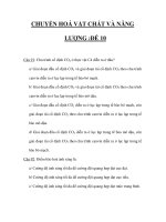 TRẮC NGHIỆM MÔN SINH_CHUYỂN HOÁ VẬT CHẤT VÀ NĂNG LƯỢNG :ĐỀ 10 ppt