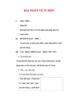 Giáo án môn Toán lớp 2:Tên bài dạy : BÀI TOÁN VỀ ÍT HƠN ppsx