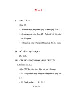 Giáo án môn Toán lớp 2:Tên bài dạy : Các phép tính có nhớ dạng 28 + 5 potx