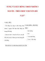 Giáo án môn thể dục lớp 3:Tên bài dạy : TUNG VÀ BẮT BÓNG THEO NHÓM 3 NGƯỜI – TRÒ CHƠI “CHUYỂN ĐỒ VẬT” potx