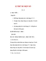 Giáo án môn Toán lớp 2:Tên bài dạy 12 TRỪ ĐI MỘT SỐ pptx