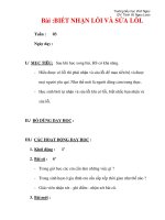 Giáo án môn đạo đức lớp 4 :Tên bài dạy : Bài :BIẾT NHẬN LỖI VÀ SỬA LỖI. docx