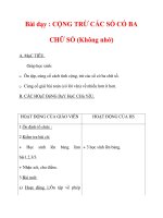 Giáo án môn Toán lớp 3 Tên bài dạy : CỘNG TRỪ CÁC SỐ CÓ BA CHỮ SỐ (Không nhớ) ppt