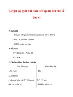 Giáo án môn Toán lớp 3 :Tên bài dạy : Luyện tập giải bài toán liên quan đến rút về đơn vị doc