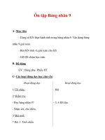 Giáo án môn Toán lớp 3 :Tên bài dạy : Ôn tập Bảng nhân 9 ppt