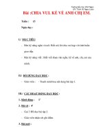 Giáo án môn tập làm văn lớp 3 :Tên bài dạy : Bài :CHIA VUI. KỂ VỀ ANH CHỊ EM. pptx