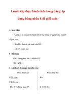 Giáo án môn Toán lớp 3 :Tên bài dạy : Luyện tập thực hành tính trong bảng. áp dụng bảng nhân 8 để giải toán. ppt
