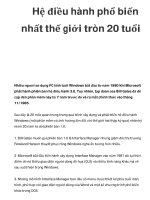 Hệ điều hành phổ biến nhất thế giới tròn 20 tuổi ppt