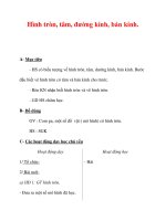 Giáo án môn Toán lớp 3 :Tên bài dạy : Hình tròn, tâm, đường kính, bán kính. pot