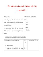 Giáo án môn thể dục lớp 3:Tên bài dạy : ÔN NHẢY DÂY,TRÒ CHƠI “LÒ CÒ TIẾP SỨC” pps