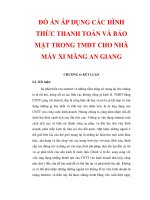 ĐỒ ÁN ÁP DỤNG CÁC HÌNH THỨC THANH TOÁN VÀ BẢO MẬT TRONG TMĐT CHO NHÀ MÁY XI MĂNG AN GIANG_ CHƯƠNG 6 ppt