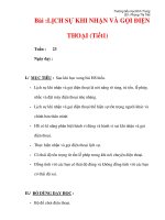 Giáo án môn đạo đức lớp 4 :Tên bài dạy : Bài :LỊCH SỰ KHI NHẬN VÀ GỌI ĐIỆN THOẠI (Tiết1) pps