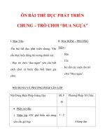 Giáo án môn thể dục lớp 3:Tên bài dạy : ÔN BÀI THỂ DỤC PHÁT TRIỂN CHUNG – TRÒ CHƠI “ĐUA NGỰA” pot