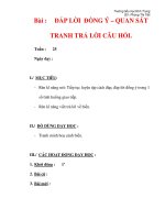 Giáo án môn tập làm văn lớp 3:Tên bài dạy :ĐÁP LỜI ĐỒNG Ý – QUAN SÁT TRANH TRẢ LỜI CÂU HỎI. ppt