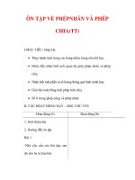 Giáo án môn Toán lớp 2:Tên bài dạy :ÔN TẬP VỀ PHÉPNHÂN VÀ PHÉP CHIA(TT) pdf