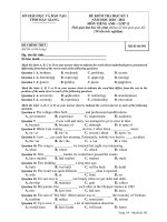 ĐỀ KIỂM TRA HỌC KỲ I NĂM HỌC 2010 - 2011 MÔN TIẾNG ANH – Mã đề thi 301 potx
