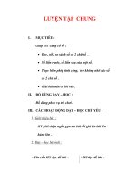 Giáo án môn Toán lớp 2:Tên bài dạy : LUYỆN TẬP CHUNG potx