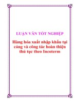 Hàng hóa xuất nhập khẩu tại cảng và công tác hoàn thiện thủ tục theo Incoterm potx