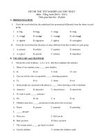 ĐỀ THI THỬ TỐT NGHIỆP LẦN THỨ NHẤT Môn : Tiếng Anh (2010 – 2011) pptx