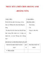 Giáo án môn thể dục lớp 3:Tên bài dạy : NHẢY DÂY (TRÒ CHƠI :HOÀNG ANH –HOÀNG YẾN) pptx