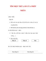 Giáo án môn Toán lớp 2:Tên bài dạy :TÌM MỘT THỪA SỐ CỦA PHÉP NHÂN ppsx