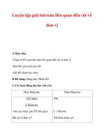 Giáo án môn Toán lớp 3 : Tên bài dạy : Luyện tập giải bài toán liên quan đến rút về đơn vị potx