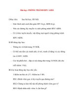 Giáo án lớp 5 môn Khoa Học: Bài dạy: PHÒNG TRÁNH HIV/ AIDS ppsx