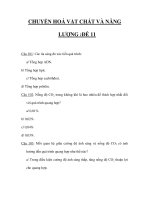 TRẮC NGHIỆM MÔN SINH_CHUYỂN HOÁ VẬT CHẤT VÀ NĂNG LƯỢNG :ĐỀ 11 docx