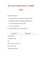 Giáo án môn Toán lớp 2:Tên bài dạy :ÔN TẬP VỀ PHÉP NHÂN VÀ PHÉP CHIA potx